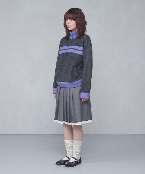 FCMM(エフシーエムエム)の「【日本限定】HALF ZIP KNIT / ハーフジップニット(ニット/セーター・レディース・ネイビー/チャコールグレー・MEDIUM/SMALL)」の20枚目の写真