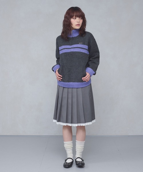 FCMM(エフシーエムエム)の「【日本限定】HALF ZIP KNIT / ハーフジップニット(ニット/セーター・レディース・ネイビー/チャコールグレー・MEDIUM/SMALL)」の21枚目の写真