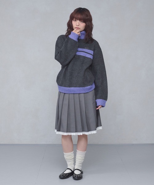 FCMM(エフシーエムエム)の「【日本限定】HALF ZIP KNIT / ハーフジップニット(ニット/セーター・レディース・ネイビー/チャコールグレー・MEDIUM/SMALL)」の22枚目の写真