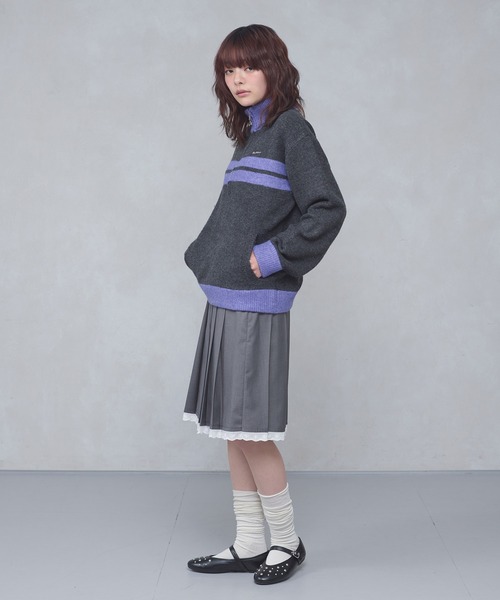 ニット+セーター mare  mini frill collar Half sleeve FRED PERRY｜ローゲージ ハーフジップ ニット ジャンパー “HALF ZIP