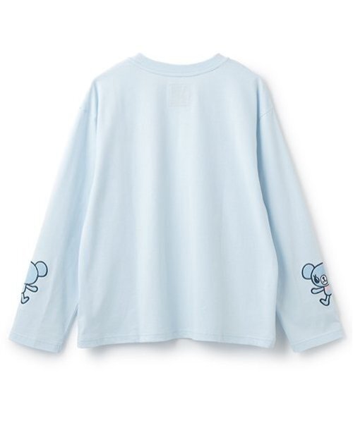 ナルミヤキャラクターズ(ナルミヤキャラクターズ)の「ミントくん 袖アップリケTシャツ(Tシャツ/カットソー・レディース・ライトブルー・F)」の3枚目の写真