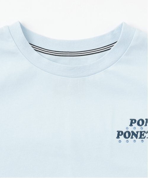ナルミヤキャラクターズ(ナルミヤキャラクターズ)の「ミントくん 袖アップリケTシャツ(Tシャツ/カットソー・レディース・ライトブルー・F)」の4枚目の写真