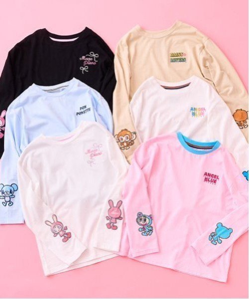 ナルミヤキャラクターズ(ナルミヤキャラクターズ)の「ミントくん 袖アップリケTシャツ(Tシャツ/カットソー・レディース・ライトブルー・F)」の18枚目の写真