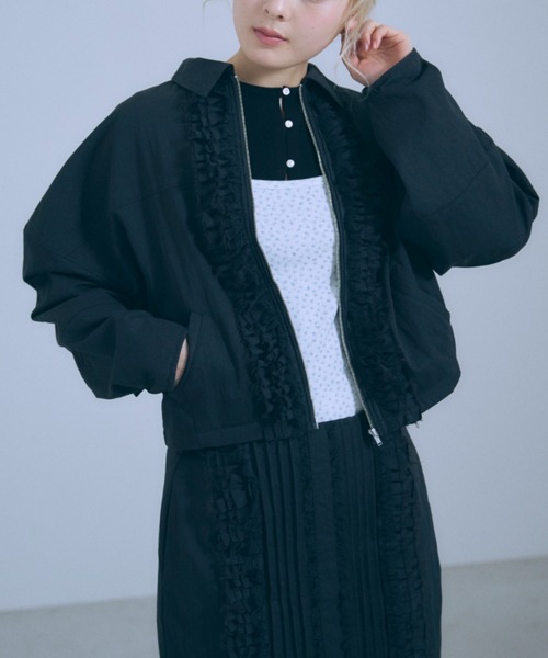 EN NEUME(エンノイム)の「【Set Up】Lace Composition Blouson(ブルゾン・レディース・アイボリー/ブラック/カーキ・FREE)」の18枚目の写真