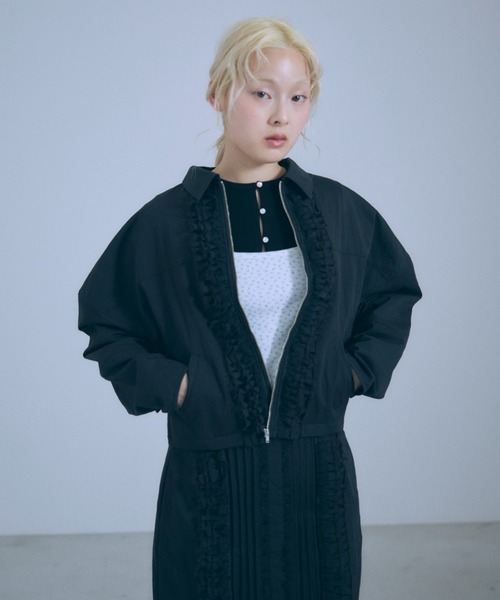 EN NEUME(エンノイム)の「【Set Up】Lace Composition Blouson(ブルゾン・レディース・アイボリー/ブラック/カーキ・FREE)」の17枚目の写真