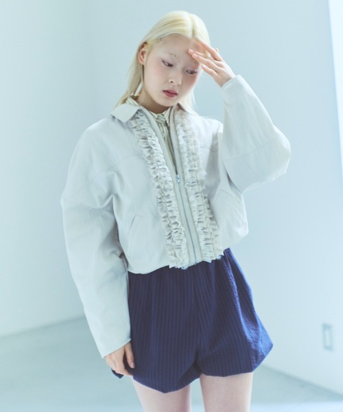 EN NEUME(エンノイム)の「【Set Up】Lace Composition Blouson(ブルゾン・レディース・アイボリー/ブラック/カーキ・FREE)」の11枚目の写真