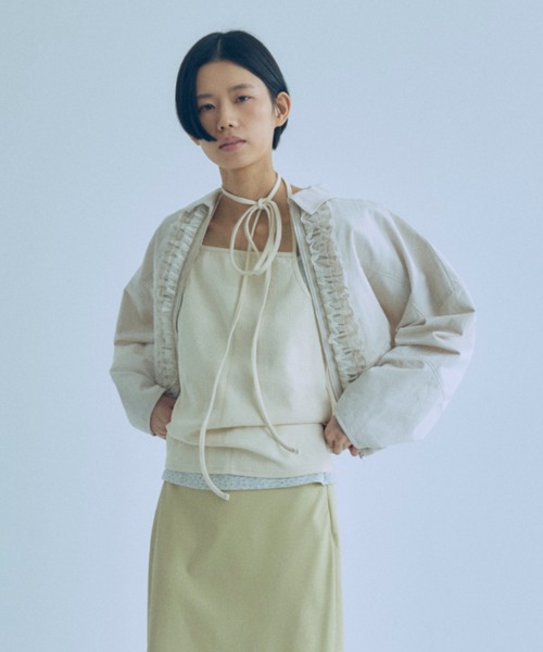 EN NEUME(エンノイム)の「【Set Up】Lace Composition Blouson(ブルゾン・レディース・アイボリー/ブラック/カーキ・FREE)」の14枚目の写真