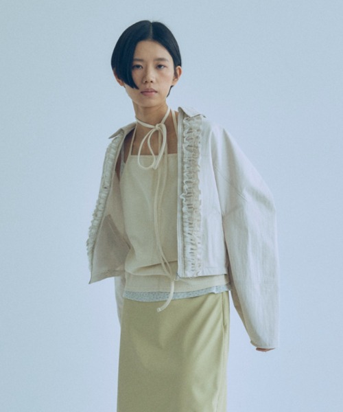 EN NEUME(エンノイム)の「【Set Up】Lace Composition Blouson(ブルゾン・レディース・アイボリー/ブラック/カーキ・FREE)」の15枚目の写真