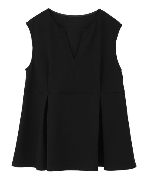 Green　Parks（グリーンパークス）の「楽ちんリップルペプラムベスト（ベスト・レディース・ライトベージュ/ブラック・FREE）」の22枚目の写真