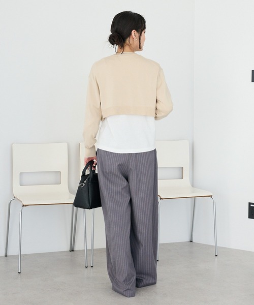 CRAFT STANDARD BOUTIQUE(クラフトスタンダードブティック)の「選べるシルエット/クルーネックロンTee ◆(Tシャツ/カットソー・レディース・マルチ/アイボリー/オフホワイト/ブラウン・M/L)」の19枚目の写真