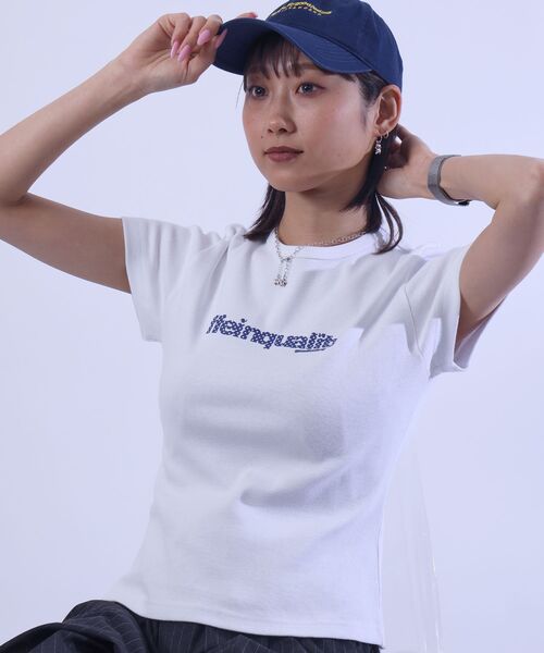 FFEIN（フェイン）の「【FFEIN（フェイン）】テレコリブレディースTシャツ / 半袖 レディース クルーネック プリント ピチT ちびT 短丈（Tシャツ/カットソー・レディース・ホワイト/ネイビー/ブラック・FREE）」の22枚目の写真