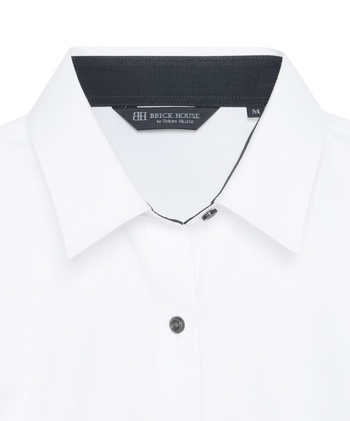 TOKYO SHIRTS(トウキョウシャツ)の「【透け防止】 形態安定ノンアイロン レギュラー 長袖ビジネスワイシャツ(ビジネスシャツ・レディース・ホワイト・S/M/L/LL/XL)」の3枚目の写真