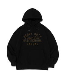 オールドスクールのロゴオーバーフィットフードTシャツ(ブラック)