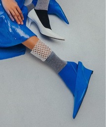 FAKUI（ファクイ）の「BIG MESH FRILL GLITTER SOCKS / ビッグメッシュフリルソックス（ソックス/靴下）」