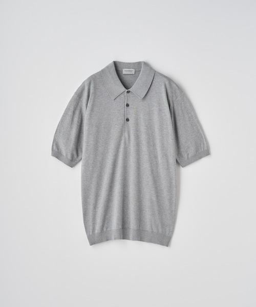 JOHN SMEDLEY（ジョンスメドレー）の「半袖コットンニットクラシックポロシャツ（ポロシャツ・メンズ・グレー・M/S/L/XL）」の2枚目の写真