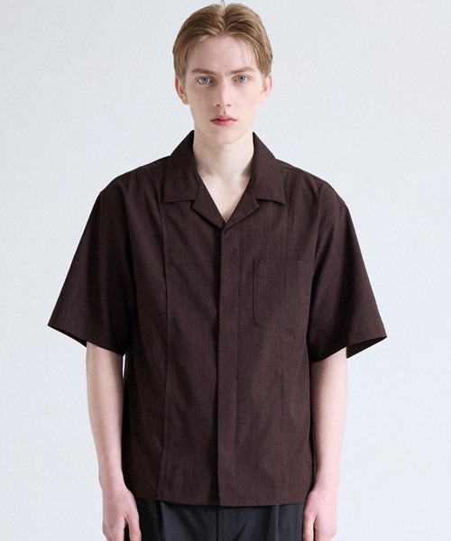 Parts Lab.（パーツラボ）の「【Parts Lab.】Dry Touch Basic Open Collar Shirt / ドライタッチベーシックオープンカラーシャツ（吸水速乾/UVカット/イージーケア）（シャツ/ブラウス・メンズ・ブラウン/オフホワイト/ブラック・S/L/M）」の4枚目の写真