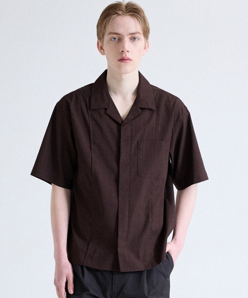 Parts Lab.（パーツラボ）の「【Parts Lab.】Dry Touch Basic Open Collar Shirt / ドライタッチベーシックオープンカラーシャツ（吸水速乾/UVカット/イージーケア）（シャツ/ブラウス・メンズ・ブラウン/オフホワイト/ブラック・S/L/M）」の5枚目の写真