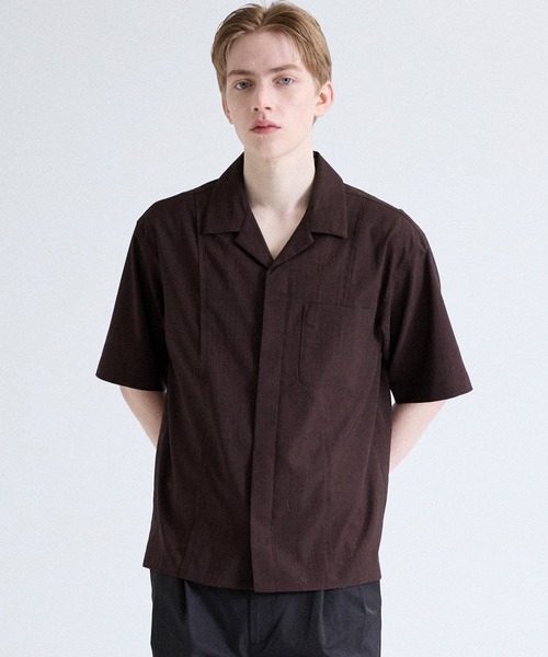 Parts Lab.（パーツラボ）の「【Parts Lab.】Dry Touch Basic Open Collar Shirt / ドライタッチベーシックオープンカラーシャツ（吸水速乾/UVカット/イージーケア）（シャツ/ブラウス・メンズ・ブラウン/オフホワイト/ブラック・S/L/M）」の7枚目の写真