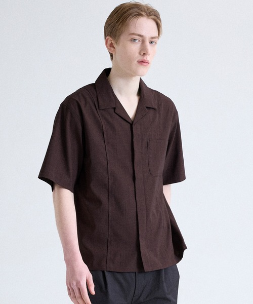 Parts Lab.（パーツラボ）の「【Parts Lab.】Dry Touch Basic Open Collar Shirt / ドライタッチベーシックオープンカラーシャツ（吸水速乾/UVカット/イージーケア）（シャツ/ブラウス・メンズ・ブラウン/オフホワイト/ブラック・S/L/M）」の8枚目の写真