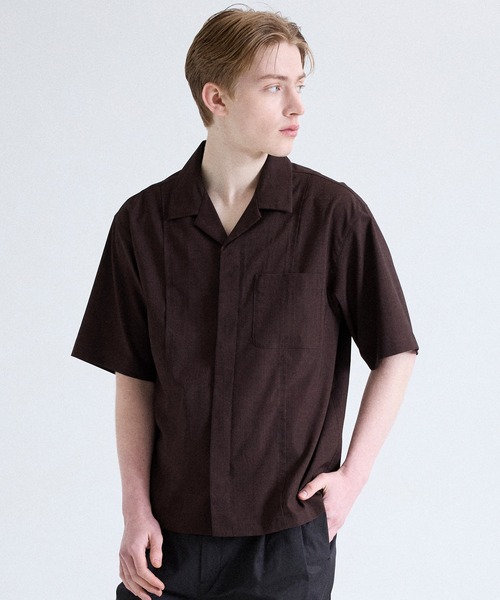 Parts Lab.（パーツラボ）の「【Parts Lab.】Dry Touch Basic Open Collar Shirt / ドライタッチベーシックオープンカラーシャツ（吸水速乾/UVカット/イージーケア）（シャツ/ブラウス・メンズ・ブラウン/オフホワイト/ブラック・S/L/M）」の9枚目の写真