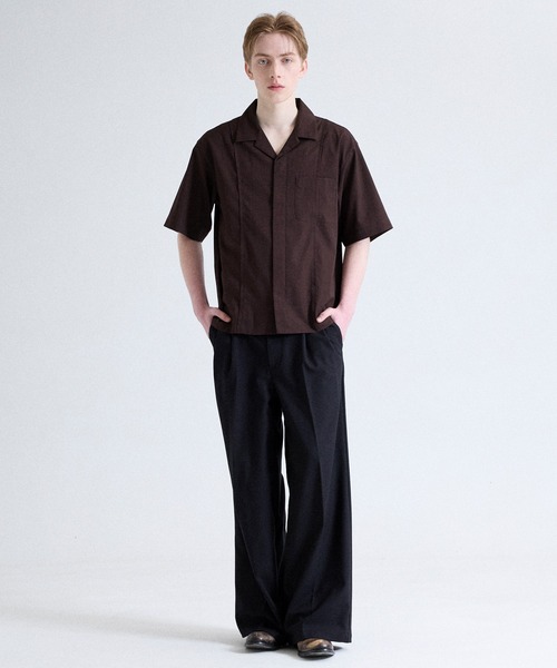 Parts Lab.（パーツラボ）の「【Parts Lab.】Dry Touch Basic Open Collar Shirt / ドライタッチベーシックオープンカラーシャツ（吸水速乾/UVカット/イージーケア）（シャツ/ブラウス・メンズ・ブラウン/オフホワイト/ブラック・S/L/M）」の13枚目の写真