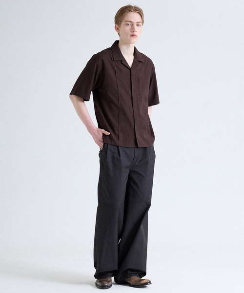 Parts Lab.（パーツラボ）の「【Parts Lab.】Dry Touch Basic Open Collar Shirt / ドライタッチベーシックオープンカラーシャツ（吸水速乾/UVカット/イージーケア）（シャツ/ブラウス・メンズ・ブラウン/オフホワイト/ブラック・S/L/M）」の21枚目の写真