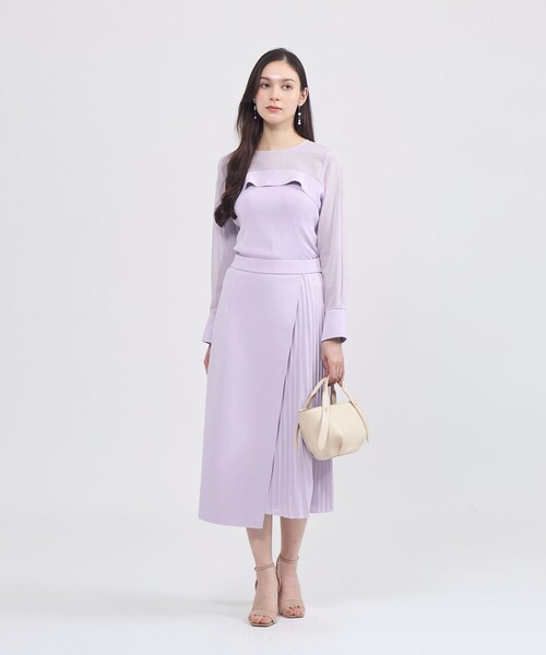 EPOCA(エポカ)の「【La maglia】 プリーツコンビ ニットスカート(スカート・レディース・パープル系その他4/ネイビー/オフホワイト・40/38)」の10枚目の写真