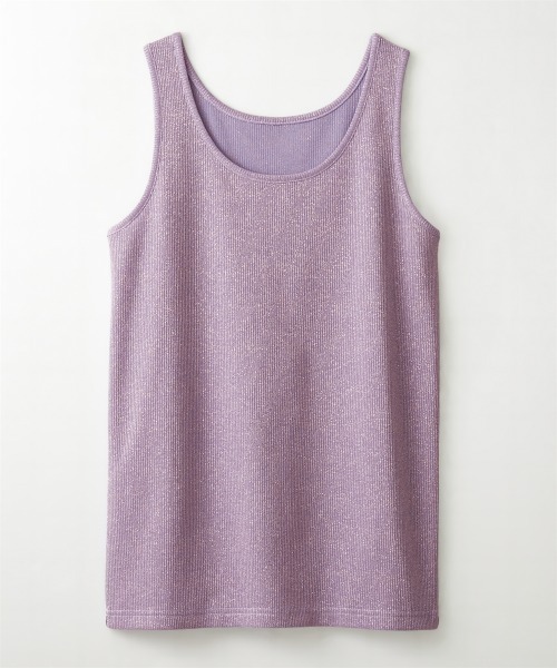 SMILE LAND（スマイルランド）の「＜大きいサイズ＞ ラメテレコタンクトップ（キャミソール・レディース・杢グレー/ラベンダー/ベージュ・L/LL/3L/4L/5L）」の13枚目の写真