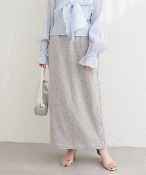 natural couture(ナチュラルクチュール)の「スリット釦ナロースカート(スカート・レディース・ベージュ/チャコールグレー/グレー・FREE)」の7枚目の写真