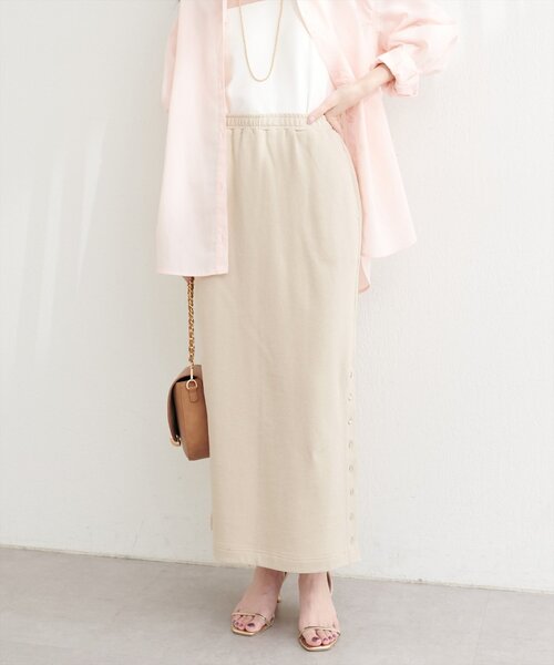 natural couture(ナチュラルクチュール)の「スリット釦ナロースカート(スカート・レディース・ベージュ/チャコールグレー/グレー・FREE)」の20枚目の写真