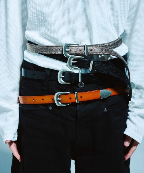 CAMPHOR WOOD(カンファーウッド)の「RECYCLE COW LEATHER WESTERN BELT / リサイクルカウレザーウエスタンベルト(ベルト・メンズ・ブラック/ダークブラウン系・フリー)」の16枚目の写真