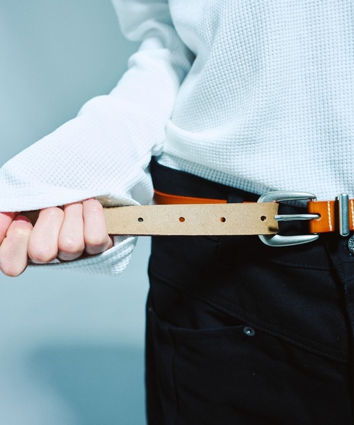 CAMPHOR WOOD(カンファーウッド)の「RECYCLE COW LEATHER WESTERN BELT / リサイクルカウレザーウエスタンベルト(ベルト・メンズ・ブラック/ダークブラウン系・フリー)」の13枚目の写真