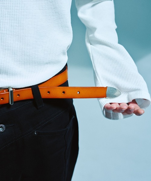 CAMPHOR WOOD(カンファーウッド)の「RECYCLE COW LEATHER WESTERN BELT / リサイクルカウレザーウエスタンベルト(ベルト・メンズ・ブラック/ダークブラウン系・フリー)」の14枚目の写真