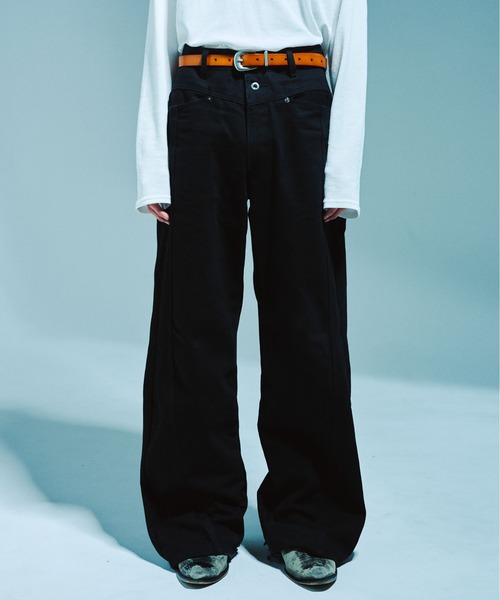 CAMPHOR WOOD(カンファーウッド)の「RECYCLE COW LEATHER WESTERN BELT / リサイクルカウレザーウエスタンベルト(ベルト・メンズ・ブラック/ダークブラウン系・フリー)」の11枚目の写真