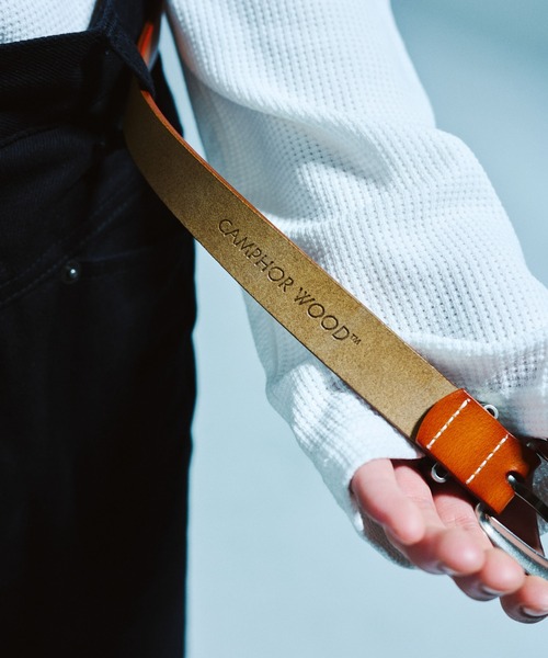CAMPHOR WOOD(カンファーウッド)の「RECYCLE COW LEATHER WESTERN BELT / リサイクルカウレザーウエスタンベルト(ベルト・メンズ・ブラック/ダークブラウン系・フリー)」の15枚目の写真