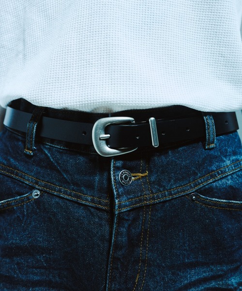 CAMPHOR WOOD(カンファーウッド)の「RECYCLE COW LEATHER WESTERN BELT / リサイクルカウレザーウエスタンベルト(ベルト・メンズ・ブラック/ダークブラウン系・フリー)」の7枚目の写真