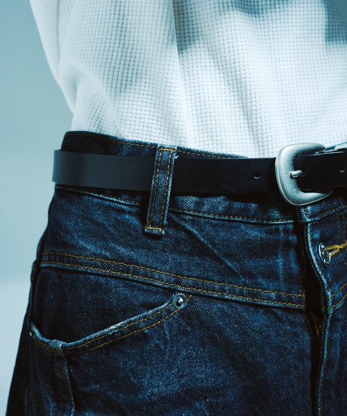 CAMPHOR WOOD(カンファーウッド)の「RECYCLE COW LEATHER WESTERN BELT / リサイクルカウレザーウエスタンベルト(ベルト・メンズ・ブラック/ダークブラウン系・フリー)」の9枚目の写真