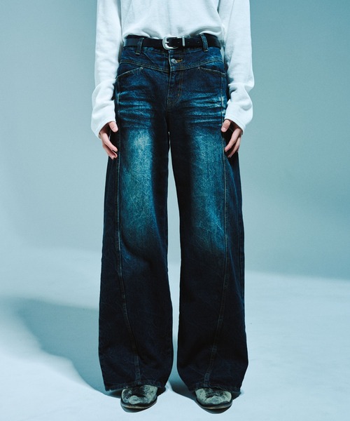 CAMPHOR WOOD(カンファーウッド)の「RECYCLE COW LEATHER WESTERN BELT / リサイクルカウレザーウエスタンベルト(ベルト・メンズ・ブラック/ダークブラウン系・フリー)」の6枚目の写真