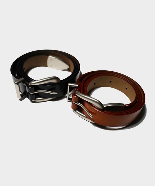 CAMPHOR WOOD(カンファーウッド)の「RECYCLE COW LEATHER WESTERN BELT / リサイクルカウレザーウエスタンベルト(ベルト・メンズ・ブラック/ダークブラウン系・フリー)」の3枚目の写真