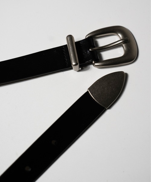 CAMPHOR WOOD(カンファーウッド)の「RECYCLE COW LEATHER WESTERN BELT / リサイクルカウレザーウエスタンベルト(ベルト・メンズ・ブラック/ダークブラウン系・フリー)」の21枚目の写真