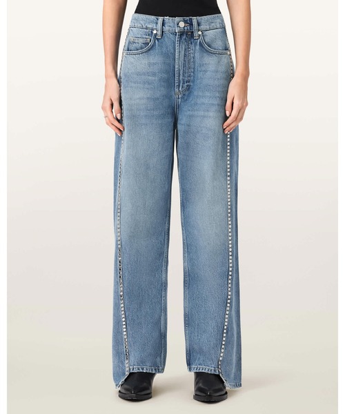 ALLSAINTS(オールセインツ)の「FRANKIE LOOSE FIT STUD DENIM JEANS | FRANKIE ルーズ フィット スタッド デニム ジーンズ(デニムパンツ・レディース・インディゴブルー・25/24/27/26)」の8枚目の写真