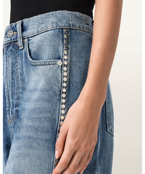 ALLSAINTS(オールセインツ)の「FRANKIE LOOSE FIT STUD DENIM JEANS | FRANKIE ルーズ フィット スタッド デニム ジーンズ(デニムパンツ・レディース・インディゴブルー・25/24/27/26)」の7枚目の写真