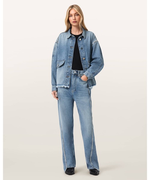 ALLSAINTS(オールセインツ)の「FRANKIE LOOSE FIT STUD DENIM JEANS | FRANKIE ルーズ フィット スタッド デニム ジーンズ(デニムパンツ・レディース・インディゴブルー・25/24/27/26)」の6枚目の写真