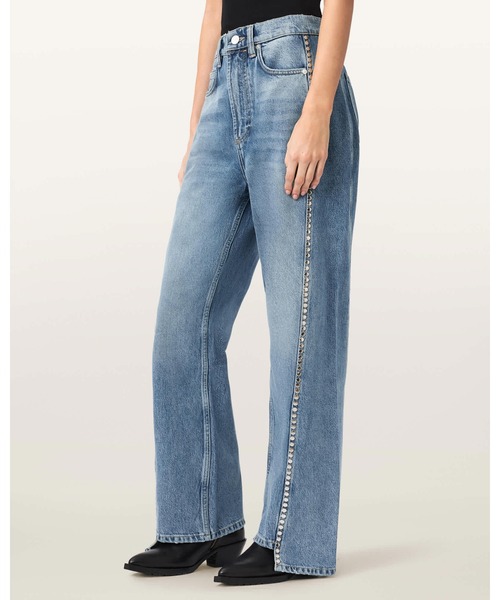 ALLSAINTS(オールセインツ)の「FRANKIE LOOSE FIT STUD DENIM JEANS | FRANKIE ルーズ フィット スタッド デニム ジーンズ(デニムパンツ・レディース・インディゴブルー・25/24/27/26)」の5枚目の写真