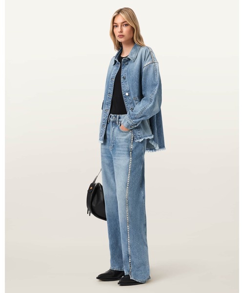 ALLSAINTS(オールセインツ)の「FRANKIE LOOSE FIT STUD DENIM JEANS | FRANKIE ルーズ フィット スタッド デニム ジーンズ(デニムパンツ・レディース・インディゴブルー・25/24/27/26)」の10枚目の写真