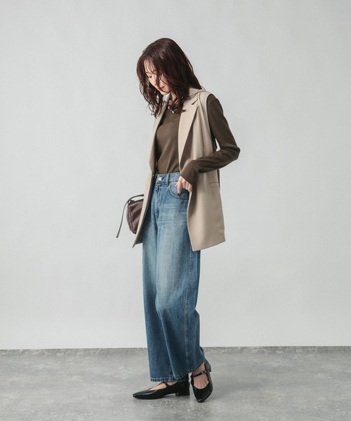 GLOBAL WORK(グローバルワーク)の「Beauteeリブクループルオーバー/632493(Tシャツ/カットソー・レディース・ブラック/ダークブラウン/ホワイト・MEDIUM/LARGE)」の14枚目の写真