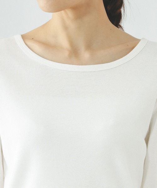 GLOBAL WORK(グローバルワーク)の「Beauteeリブクループルオーバー/632493(Tシャツ/カットソー・レディース・ブラック/ダークブラウン/ホワイト・MEDIUM/LARGE)」の20枚目の写真