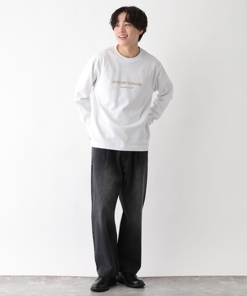 GLOBAL WORK（グローバルワーク）の「マイニチタキノウプリントTシャツ/長袖/601223（Tシャツ/カットソー・メンズ・オフホワイト/グレイッシュベージュ/ホワイト系6/チャコールグレー・X-LARGE/LARGE/MEDIUM/SMALL）」の10枚目の写真