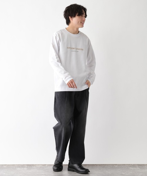 GLOBAL WORK（グローバルワーク）の「マイニチタキノウプリントTシャツ/長袖/601223（Tシャツ/カットソー・メンズ・オフホワイト/グレイッシュベージュ/ホワイト系6/チャコールグレー・X-LARGE/LARGE/MEDIUM/SMALL）」の11枚目の写真