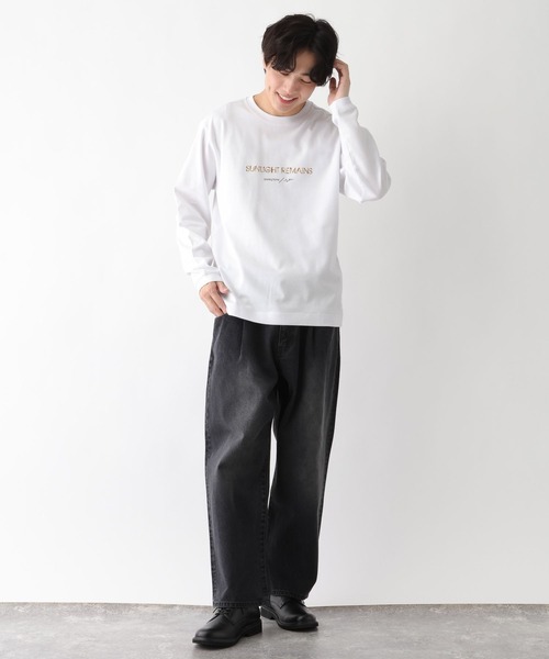 GLOBAL WORK（グローバルワーク）の「マイニチタキノウプリントTシャツ/長袖/601223（Tシャツ/カットソー・メンズ・オフホワイト/グレイッシュベージュ/ホワイト系6/チャコールグレー・X-LARGE/LARGE/MEDIUM/SMALL）」の12枚目の写真